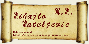 Mihajlo Mateljević vizit kartica